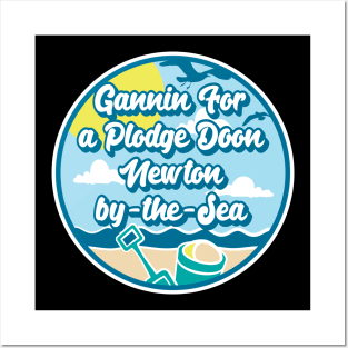 Gannin for a plodge doon Newton-by-the-Sea - Going for a paddle in the sea at Newton-by-the-Sea Posters and Art